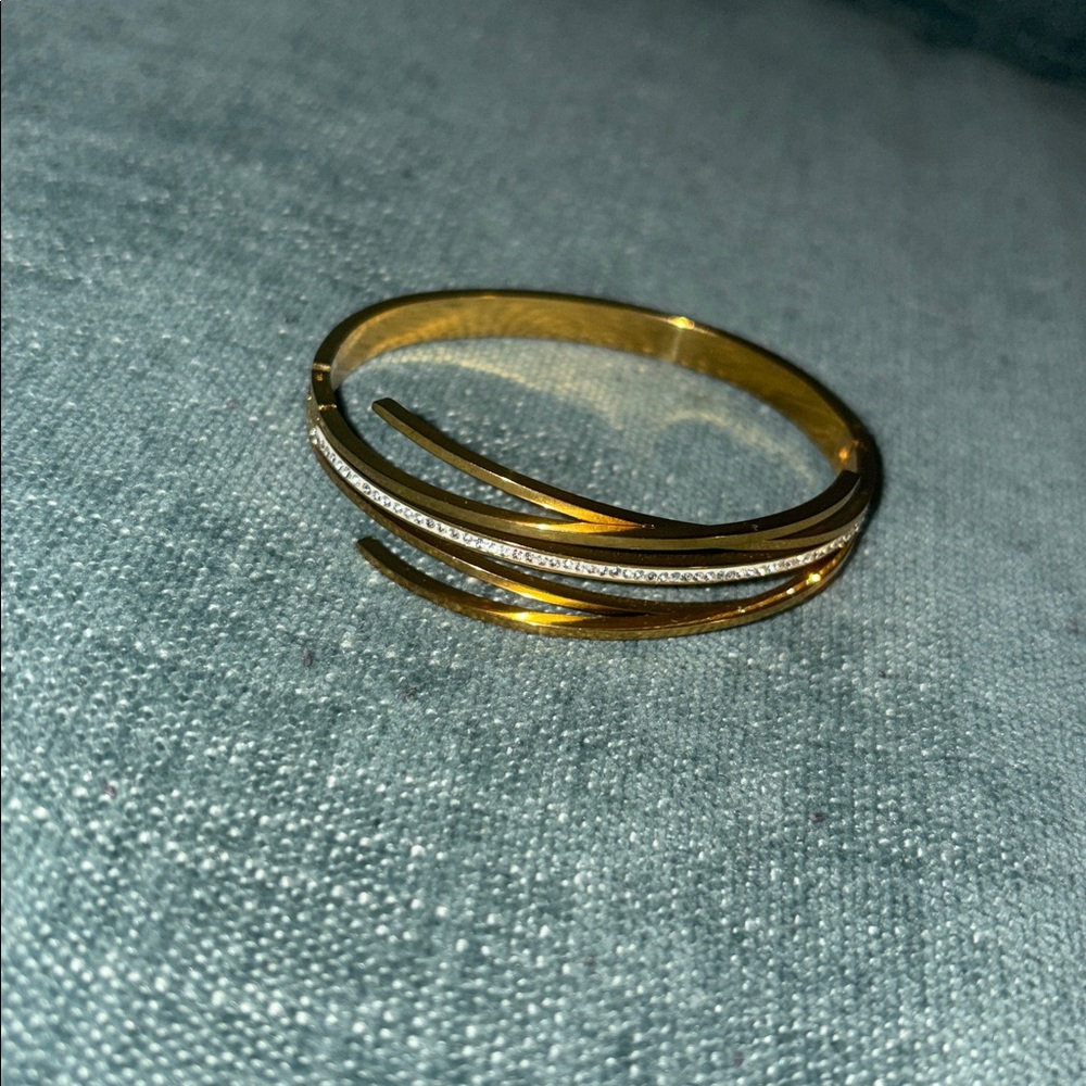 Gold and Silver Tone Bangle Bracelet